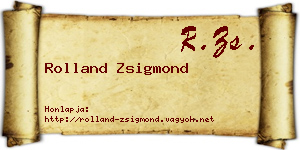 Rolland Zsigmond névjegykártya